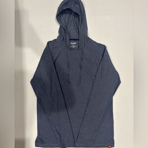 Rhone Reign Performance Hoodie Mens M Blue Activewear Lightweight Gym